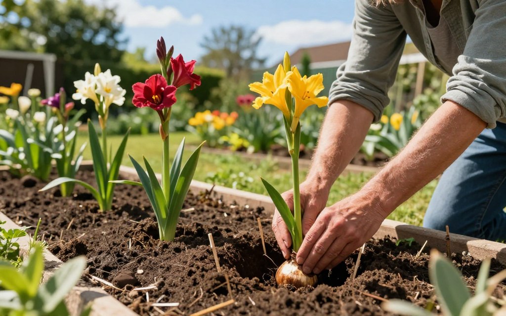 jak sadzić mieczyki żeby się nie przewracały